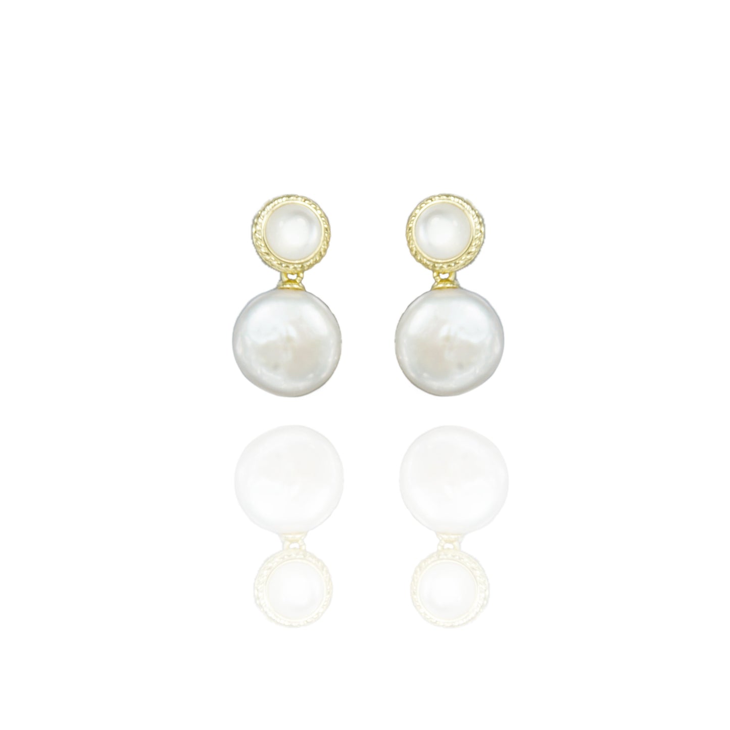 White Freshwater Pearl Drop Earrings In Sterling Silver